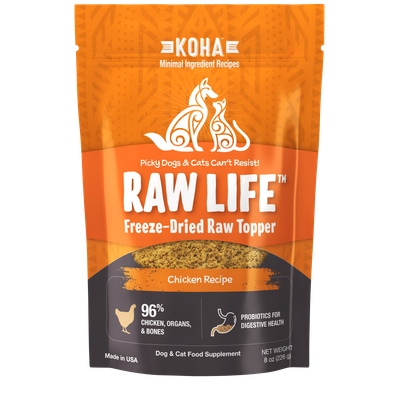 Koha Freeze-Dried Raw Topper Chicken for Dogs and Cats 8oz