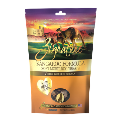 Zignature Grain Free Soft Moist Kangaroo Hearts 4 oz