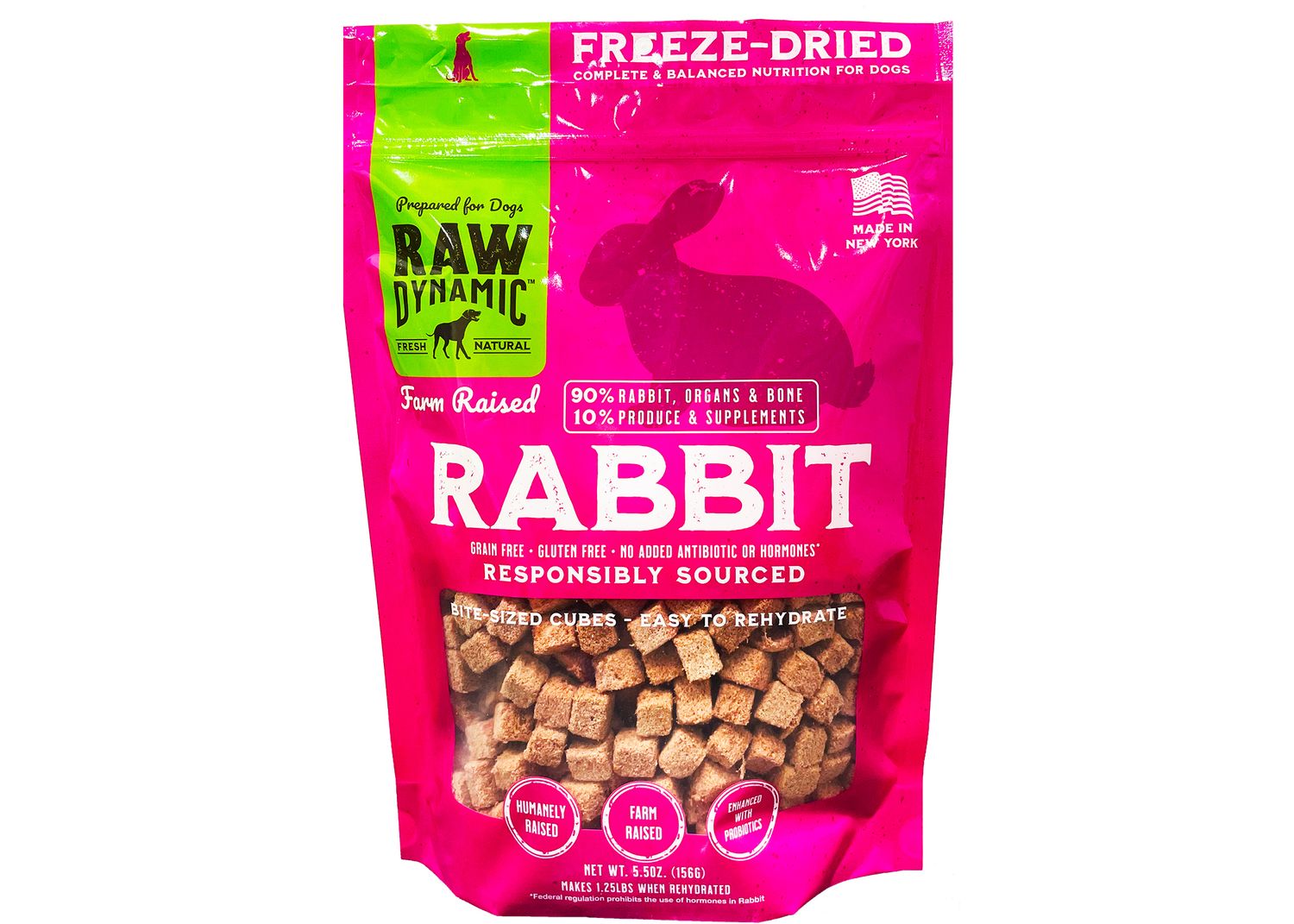 Raw Dynamic Freeze-Dried Rabbit Formula for Dogs , Size: 5.5 OZ