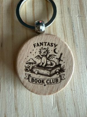 Book Lover Wooden Keychain