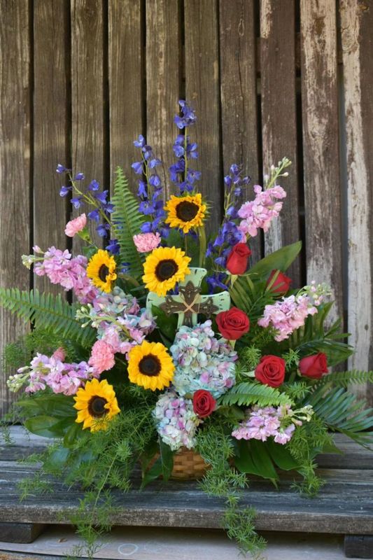 Colorful Funeral Basket