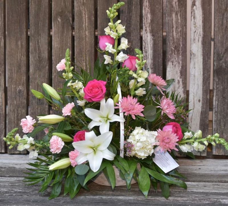 Pink Funeral Basket