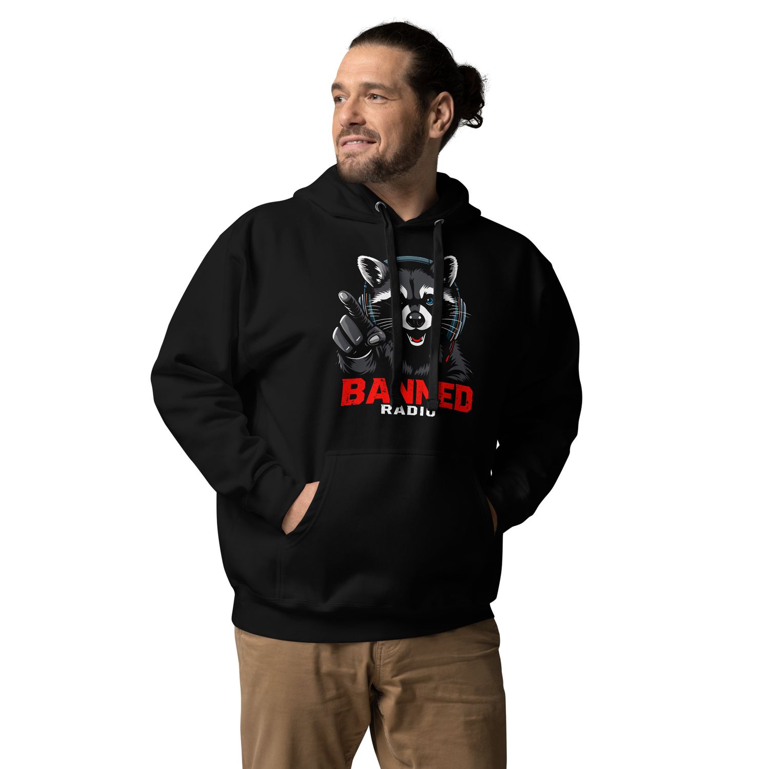 BANNED RADIO Turn this one up, Sparky Front and Back Unisex Hoodie