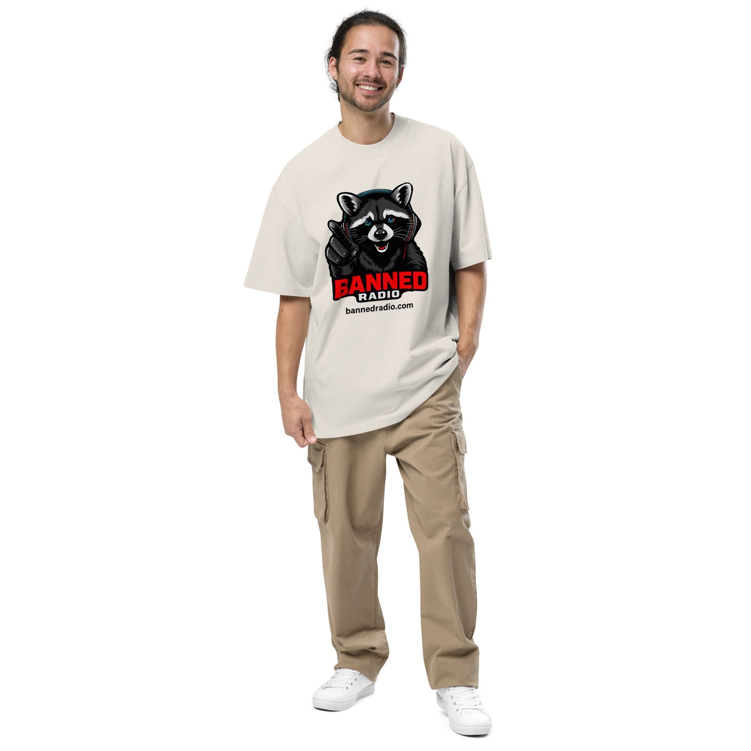 BANNED RADIO Oversized faded t-shirt