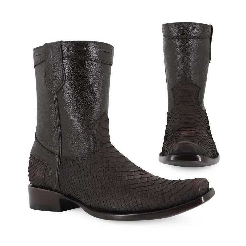 Botin Dylan Piel De Piton Nobuck Cafe