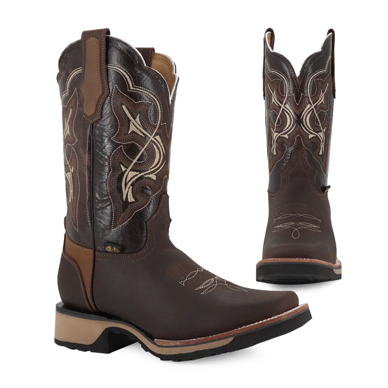 Bota Vaquera Rodeo Res Gold Chocolate