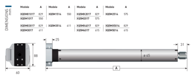 Moteur Filaire 50 Nm Gaposa XQ5 M5014  pour Volets et Stores avec dépannage de secours