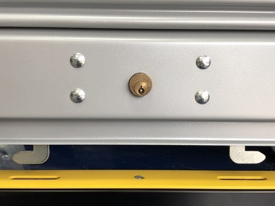 serrure de rideau metallique 4 points a acrochage au sol
