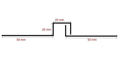 Plat de battement Anti pinces - Portes 2 vantaux - Blindage Extérieur
