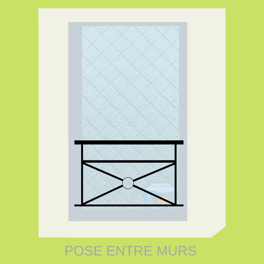 garde-corps pour fenêtre en acier soudé pose entre murs - Garde corps pour Fenêtre Sur-mesure - Modèle H : GCFH
‍
