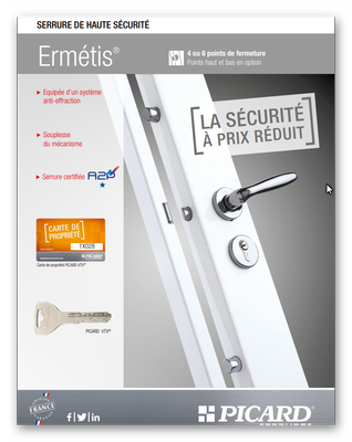 PROMO Serrure Picard Ermetis carénée 4 Points
