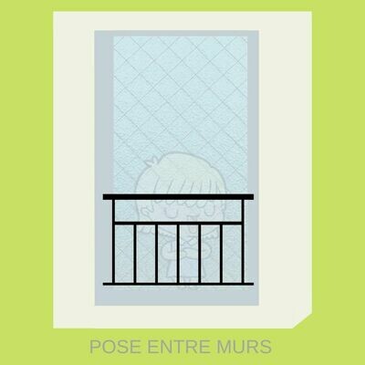 garde corps de fenêtre sur mesure pose entre murs - Garde corps pour Fenêtre Sur-mesure - Modèle B : GCFB
‍
