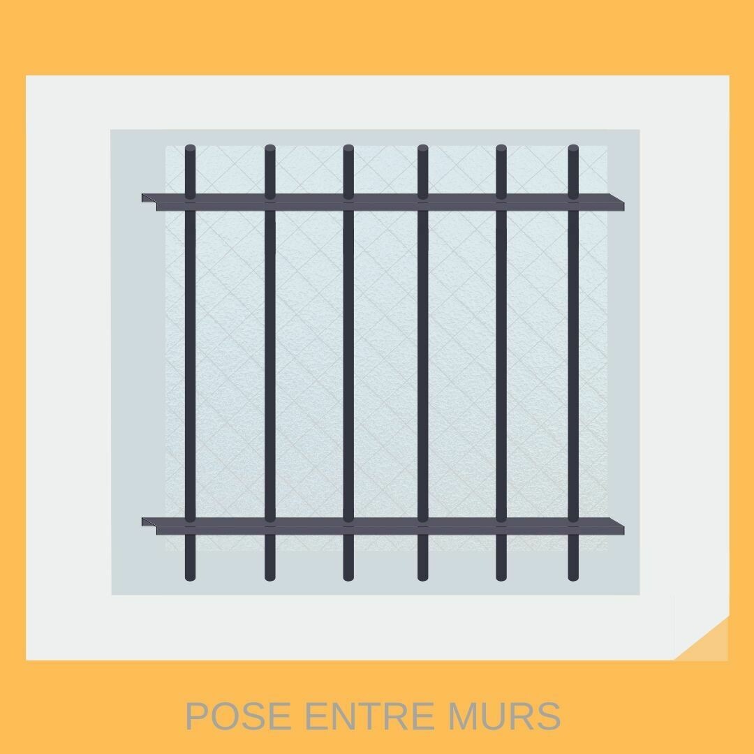 Grille de défense renforcée sur mesure - modèle à fers ronds