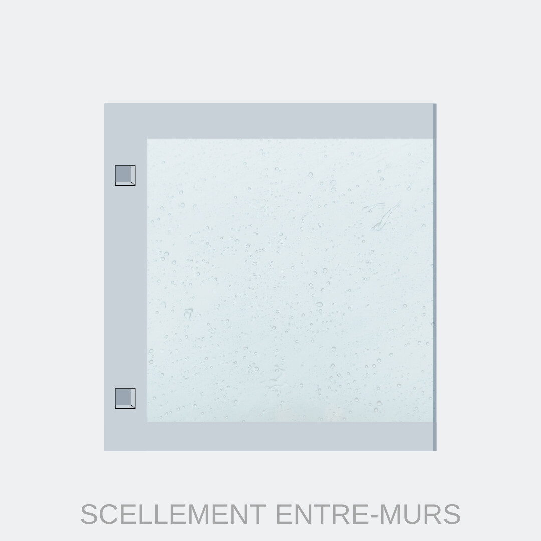 Schéma technique pour grille de défense : méthode de scellement entre-murs.