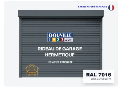 rideau de garage hermétique en acier gris ral 7016