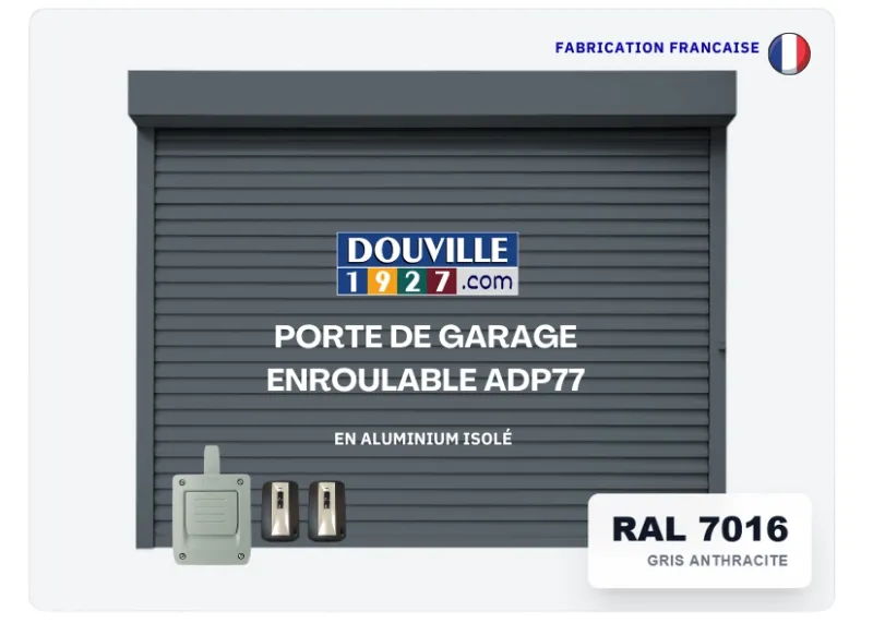 porte de garage enroulable alu isolé gris ral 7016