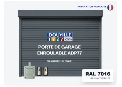 porte de garage enroulable alu isolé gris ral 7016