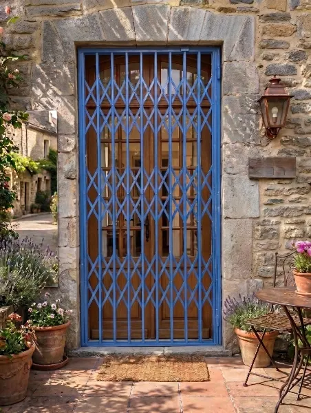 grille de porte extensible sur mesure en acier finition peinture epoxy pour maison 