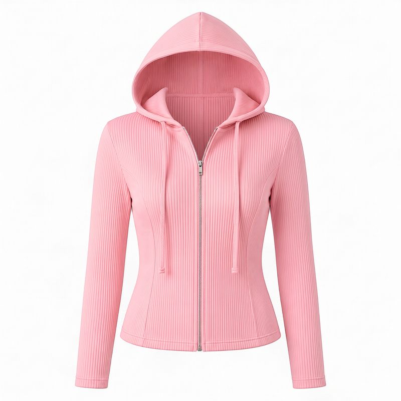 WOMEN SOLID SWEATSHIRT HOODIE | BABY PINK