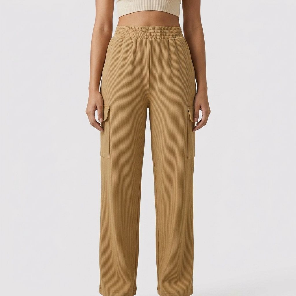 BEIGE WOMEN CARGO PANTS
