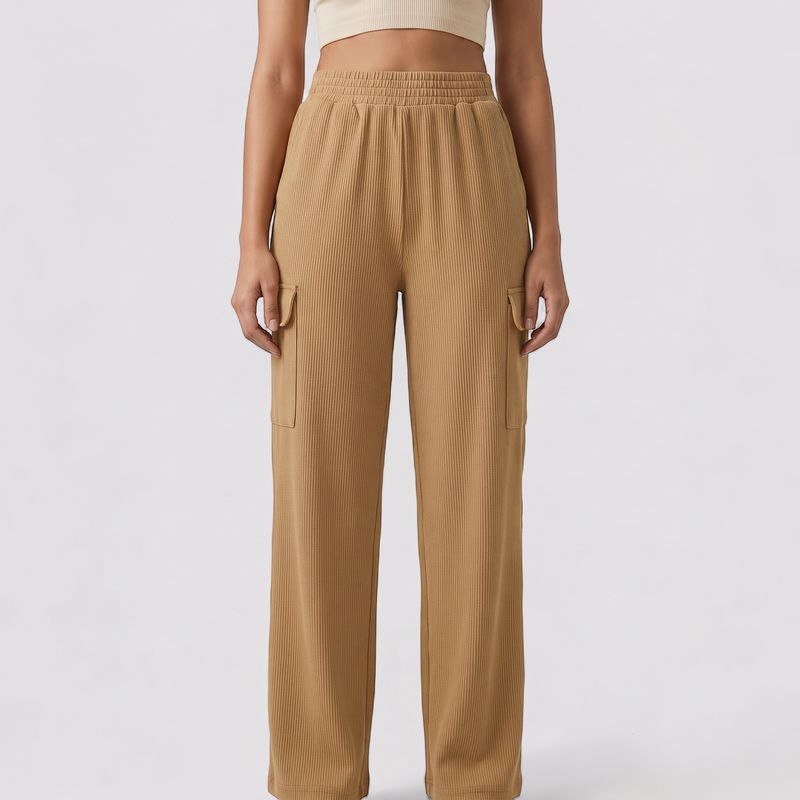 BEIGE WOMEN CARGO PANTS