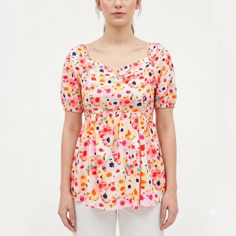 WOMEN WESTERN PUFF SLEEVE TOP