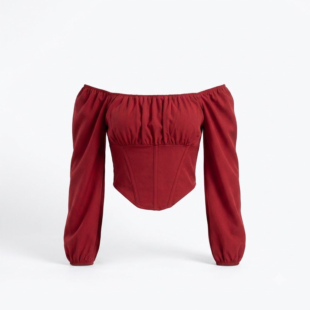 MAROON STYLISH CROP TOP