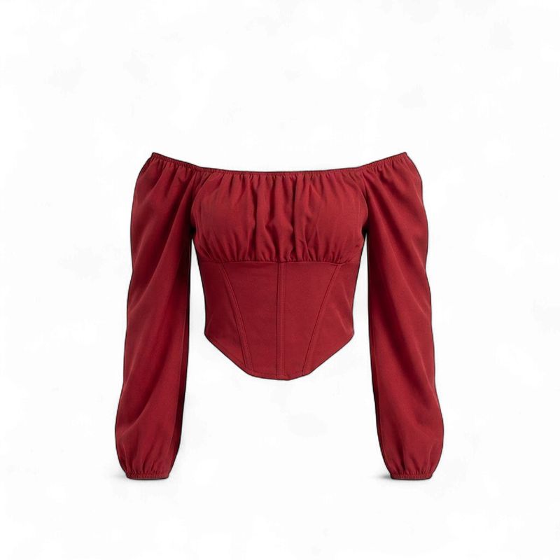 MAROON STYLISH CROP TOP