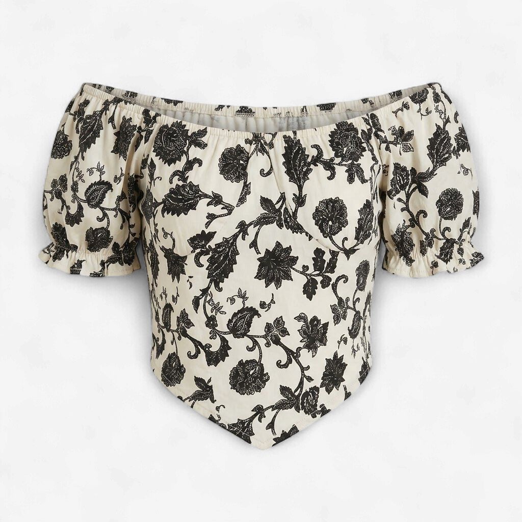 WOMEN PRINTED FLORAL CROP TOP