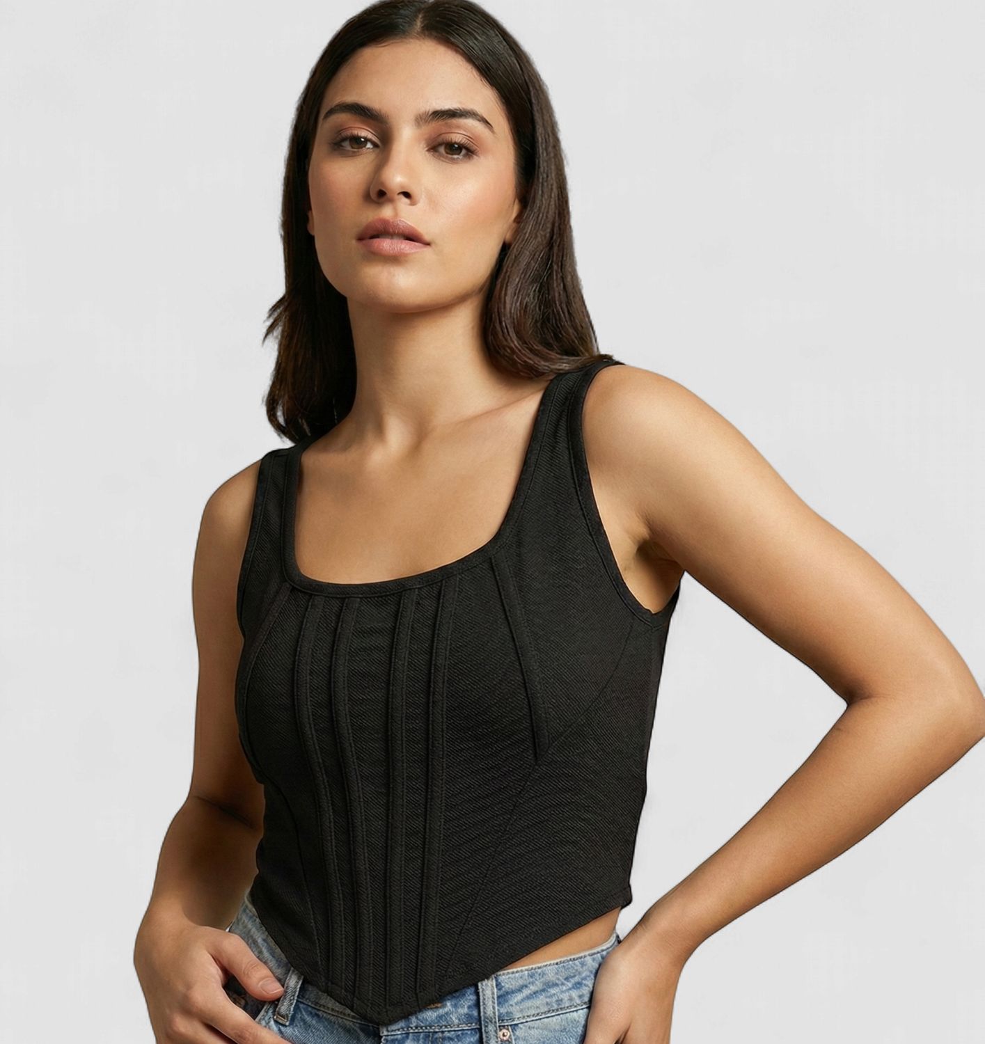 BLACK STYLISH TANK TOP