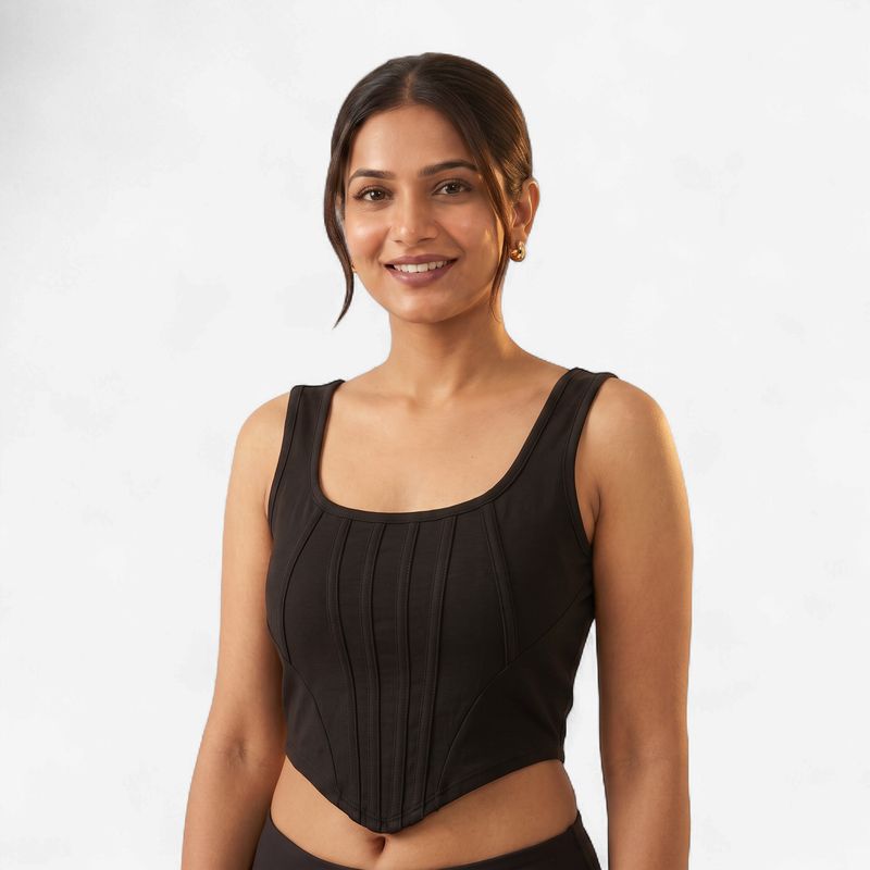 BLACK STYLISH TANK TOP