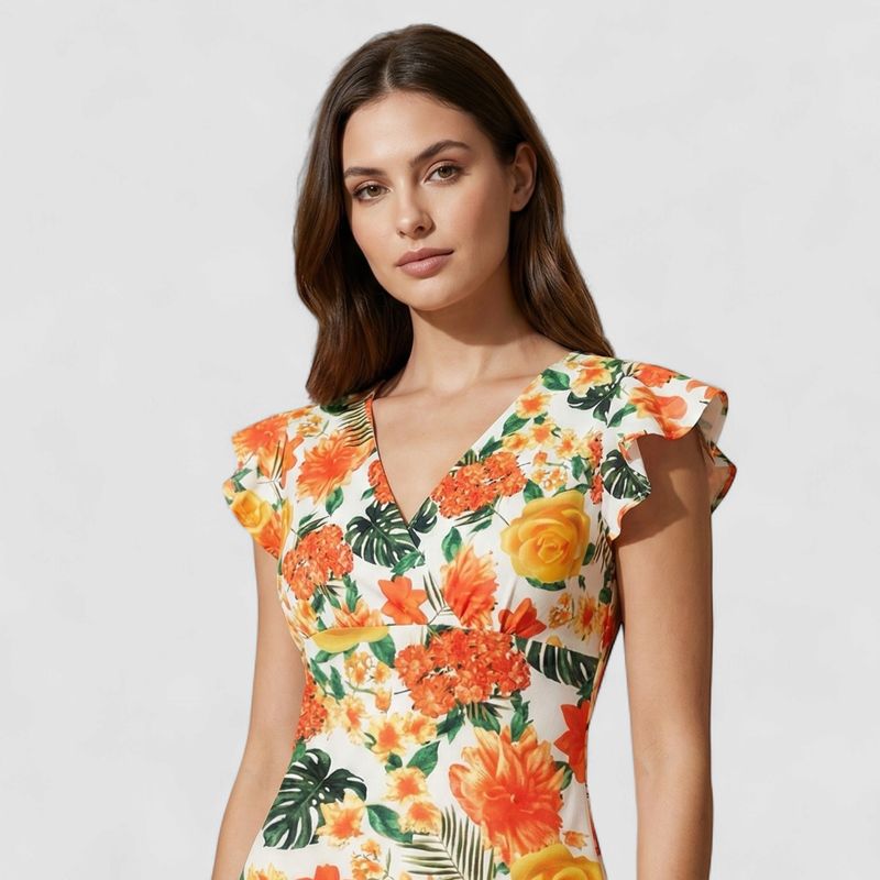 FLORAL PRINTED BODYCON DRESS