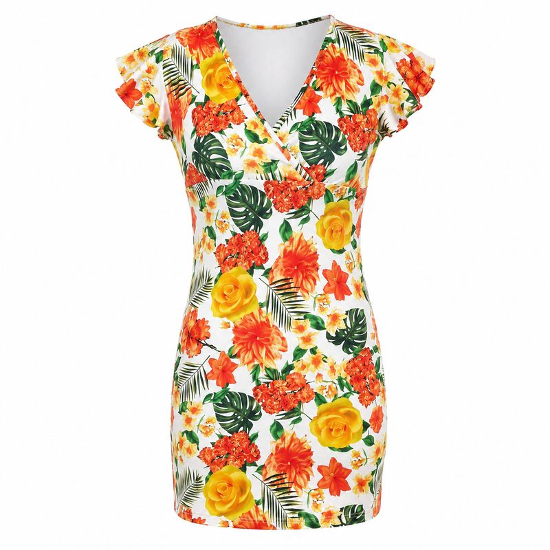 FLORAL PRINTED BODYCON DRESS
