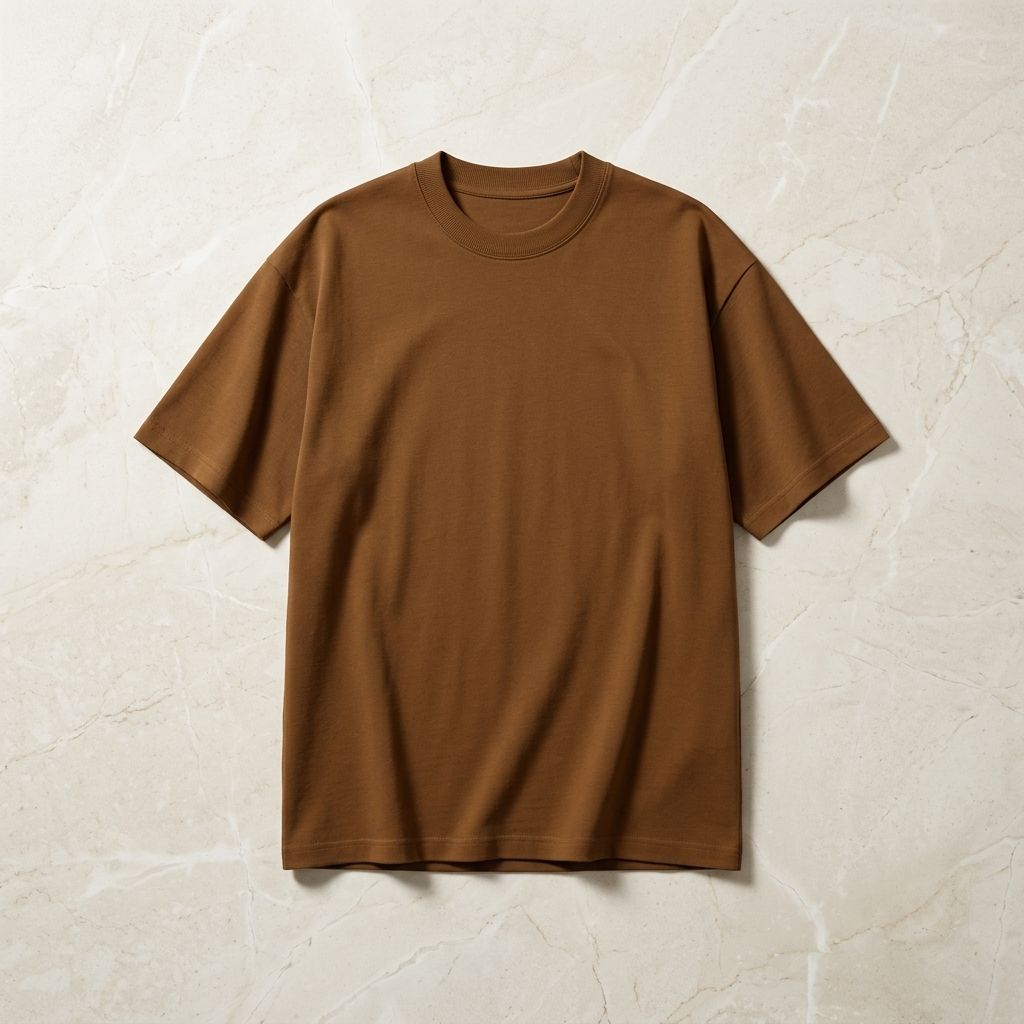 SNUFF BROWN OVERSIZED T-SHIRTS COTTON