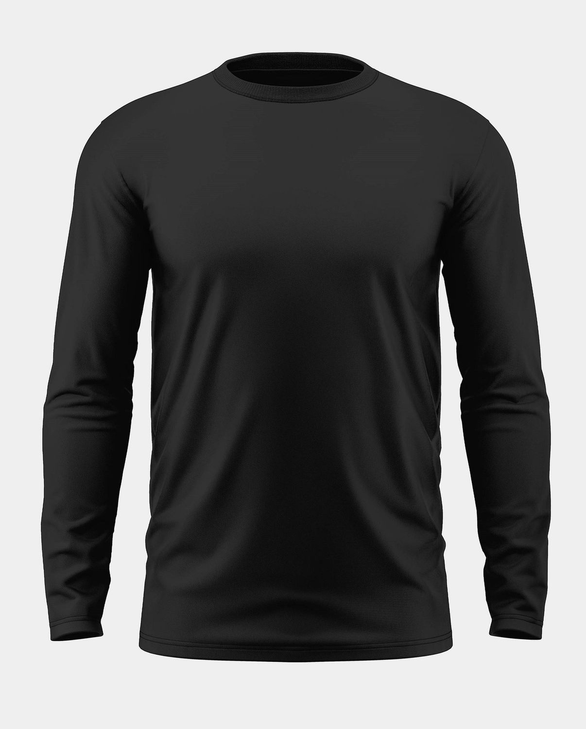 FULL SLEEVE T-SHIRT, Colour: MELANGE BLACK, Size: SMALL