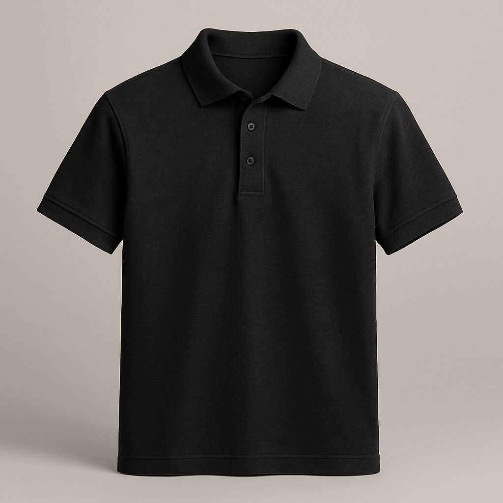 POLO T-SHIRTS, Colour: JET BLACK, Size: SMALL