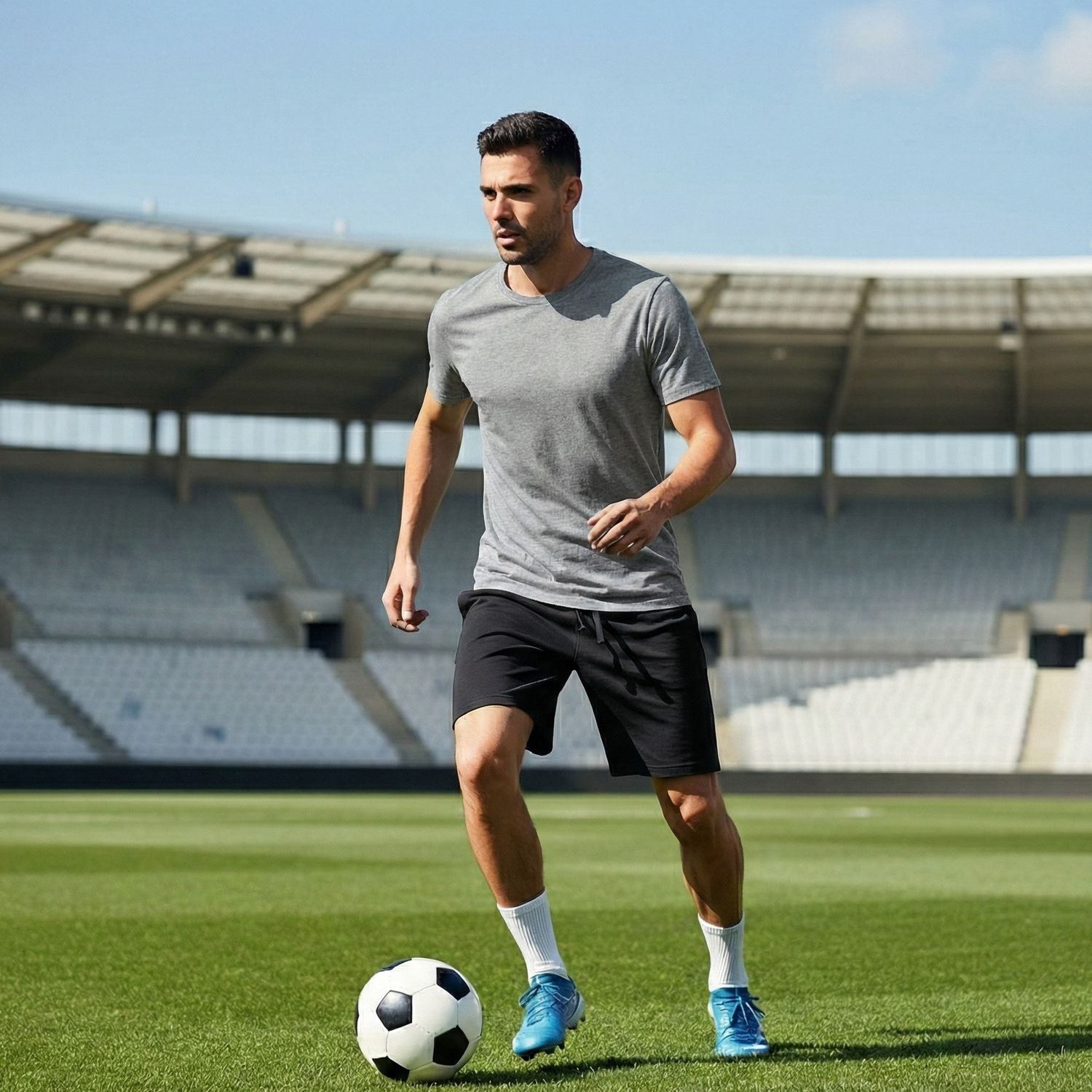 MEN GREY PLAIN REGULAR T-SHIRT
