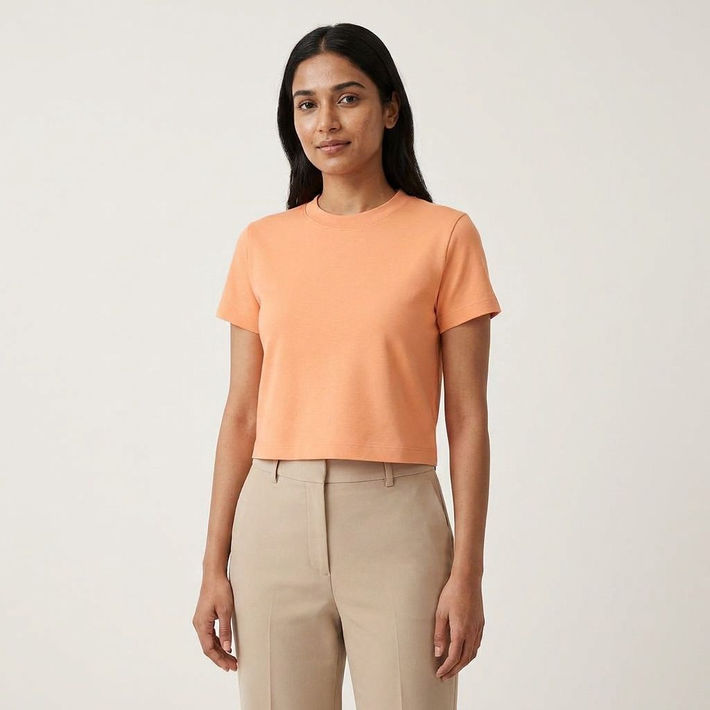 PEACH Women Plain Crop Top