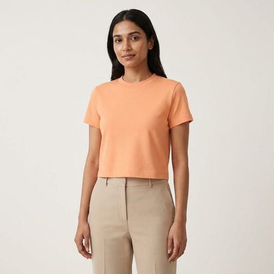PEACH Women Plain Crop Top