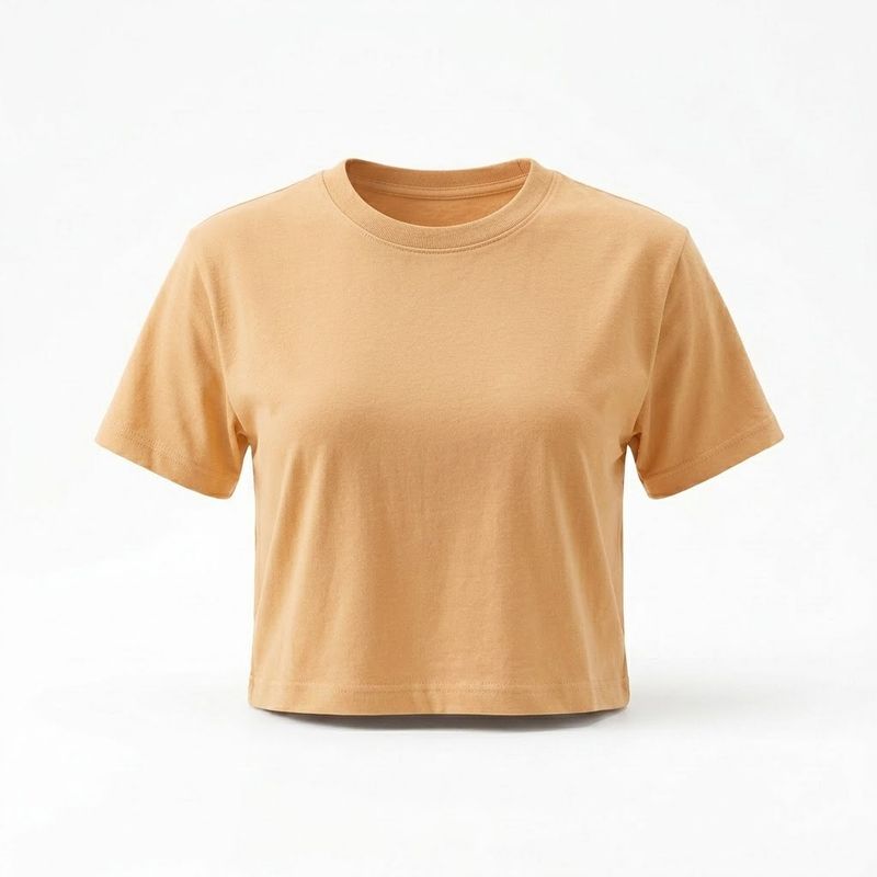 PEACH WOMEN PLAIN CROP TOP