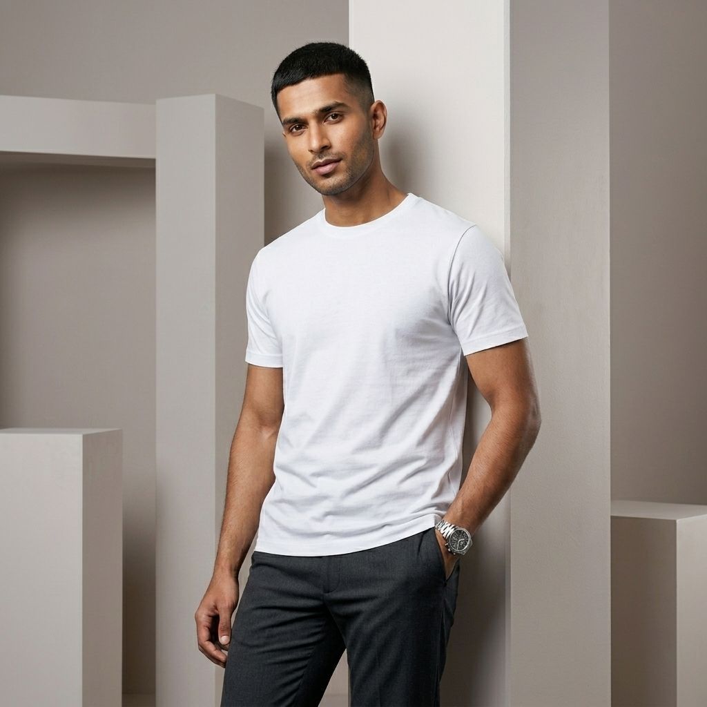 WHITE PLAIN RELAXED T-SHIRT