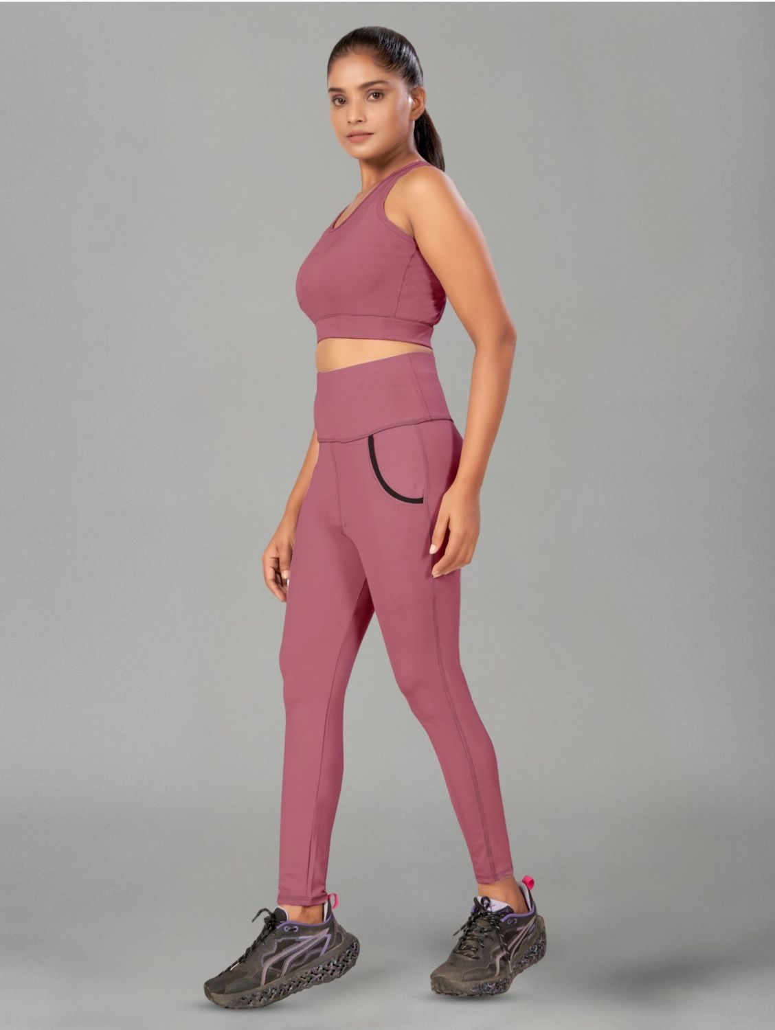 PLAIN CO-ORD SETS, Colour: PINK, Size: SMALL