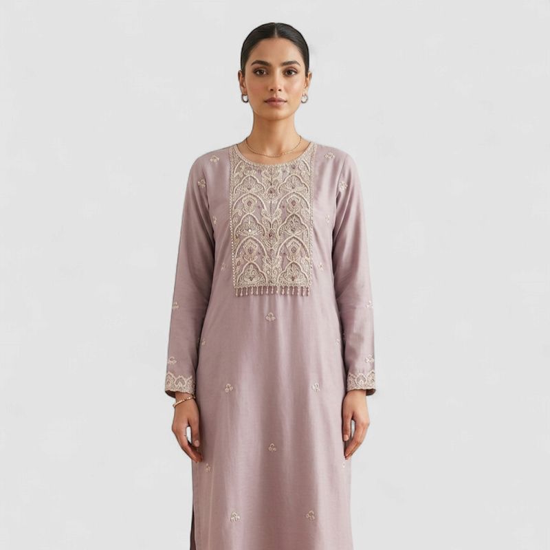 SOFT SILK EMBROIDERY KURTI