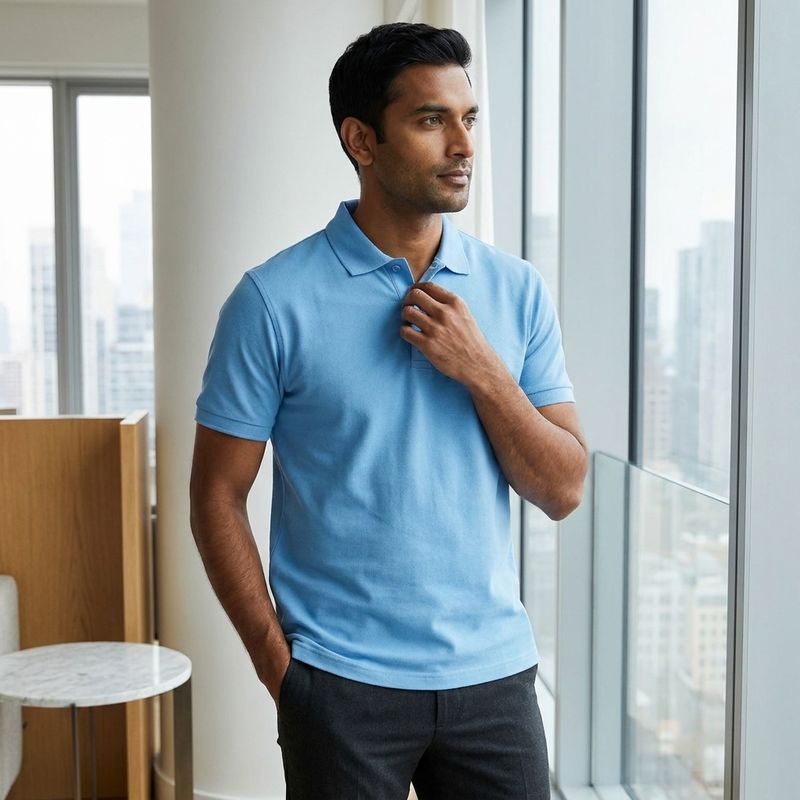 BLUE POLO T-SHIRT M-100