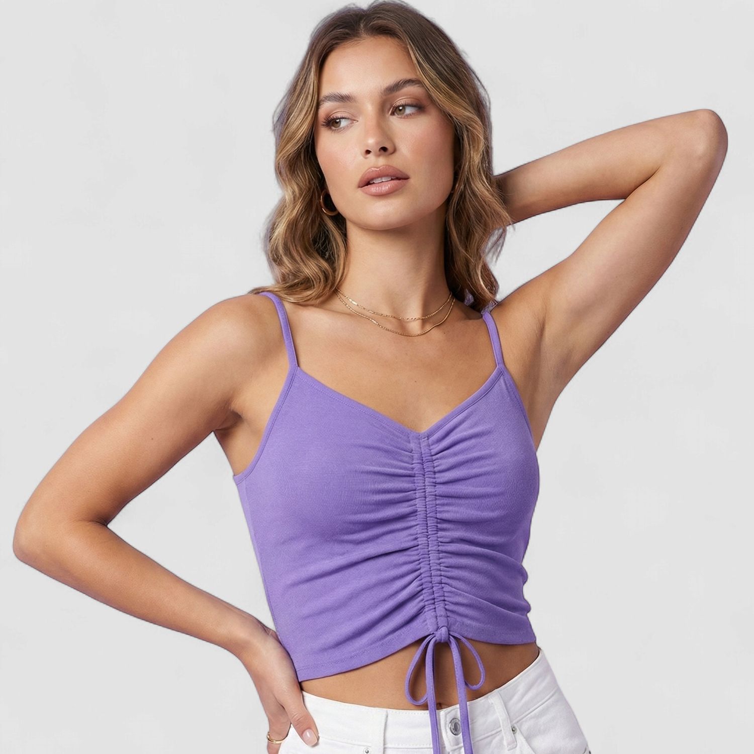 SOLID RIBBED TOP LAVENDER