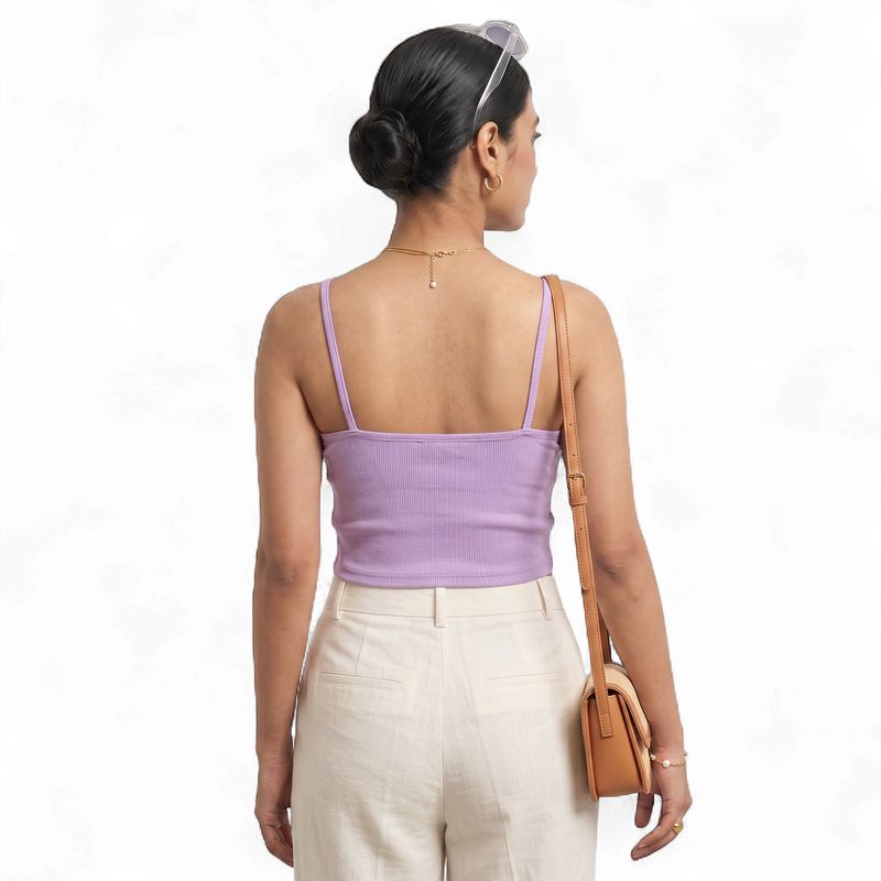 SOLID RIBBED TOP LAVENDER