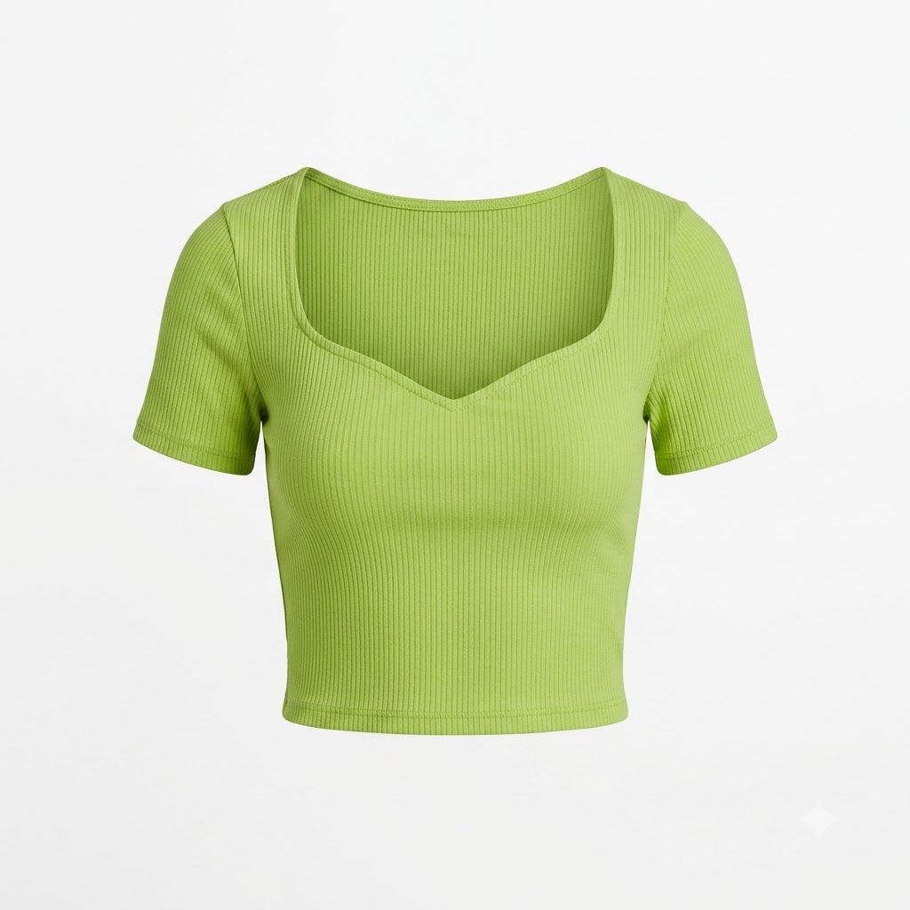 RIBBED CROP TOP GREEN