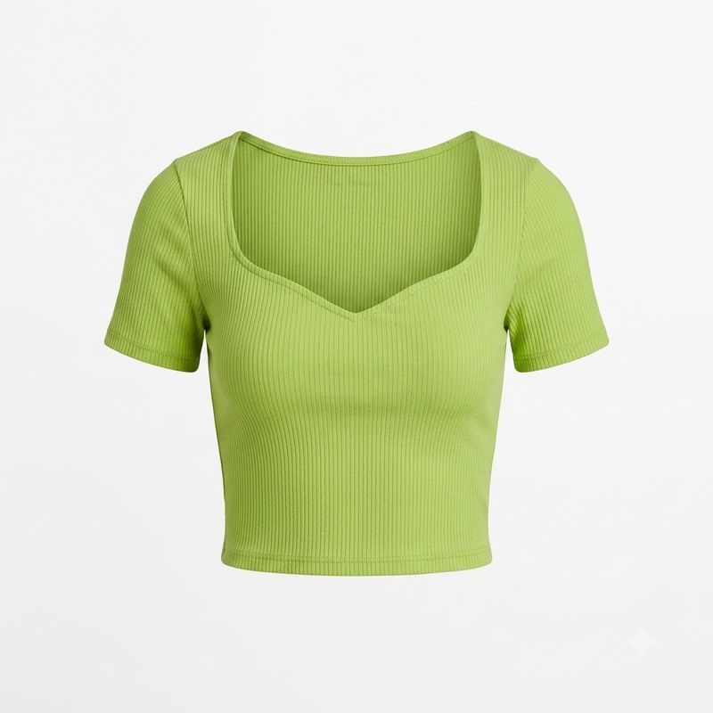 RIBBED CROP TOP GREEN