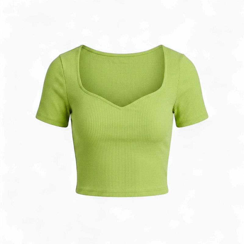 RIBBED CROP TOP GREEN