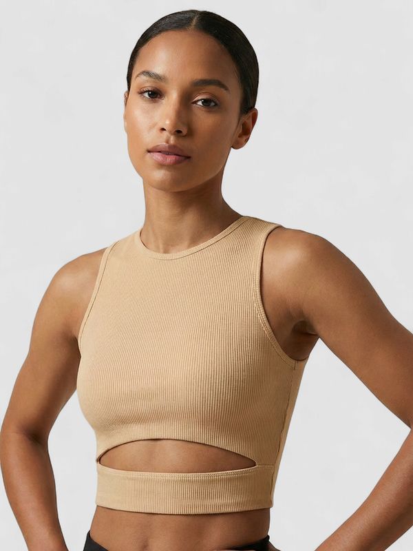 RIBBED CROP TOP CREAM